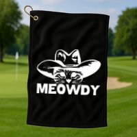 Meowdy Funny Mashup Between Meow And Howdy Cat Meme Cool Gift Golf Towel
