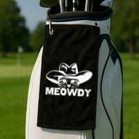 Meowdy Funny Mashup Between Meow And Howdy Cat Meme Cool Gift Golf Towel