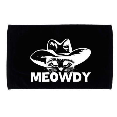 Meowdy Funny Mashup Between Meow And Howdy Cat Meme Cool Gift Microfiber Hand Towel