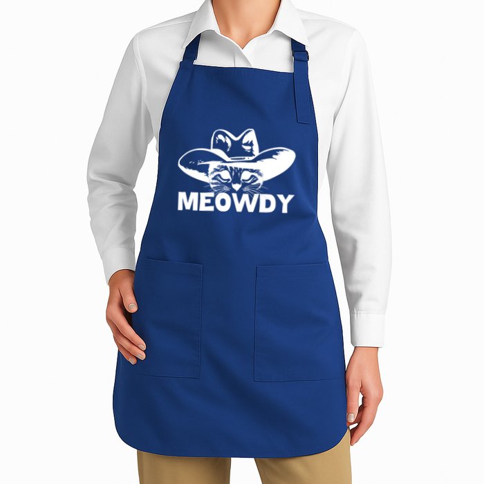 Meowdy Funny Mashup Between Meow And Howdy Cat Meme Cool Gift Apron