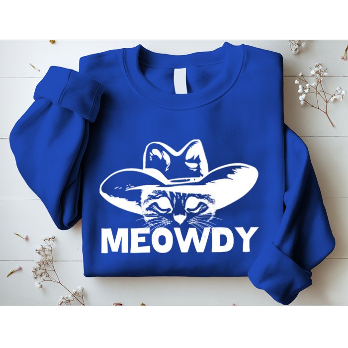 Meowdy Funny Mashup Between Meow And Howdy Cat Meme Cool Gift Sweatshirt