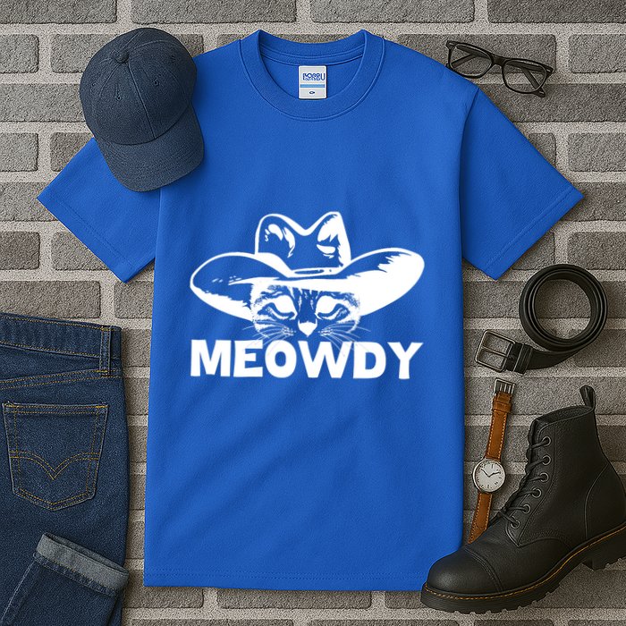 Meowdy Funny Mashup Between Meow And Howdy Cat Meme Cool Gift Tall T-Shirt