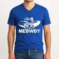 Meowdy Funny Mashup Between Meow And Howdy Cat Meme Cool Gift V-Neck T-Shirt