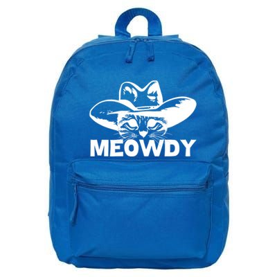Meowdy Funny Mashup Between Meow And Howdy Cat Meme Cool Gift 16 in Basic Backpack