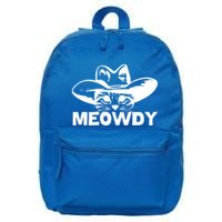 Meowdy Funny Mashup Between Meow And Howdy Cat Meme Cool Gift 16 in Basic Backpack