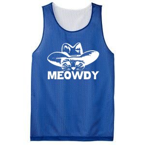 Meowdy Funny Mashup Between Meow And Howdy Cat Meme Cool Gift Mesh Reversible Basketball Jersey Tank