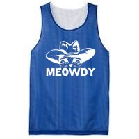 Meowdy Funny Mashup Between Meow And Howdy Cat Meme Cool Gift Mesh Reversible Basketball Jersey Tank