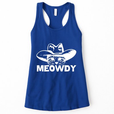 Meowdy Funny Mashup Between Meow And Howdy Cat Meme Cool Gift Womens Tank Top