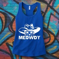 Meowdy Funny Mashup Between Meow And Howdy Cat Meme Cool Gift Womens Tank Top