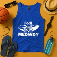 Meowdy Funny Mashup Between Meow And Howdy Cat Meme Cool Gift Tank Top