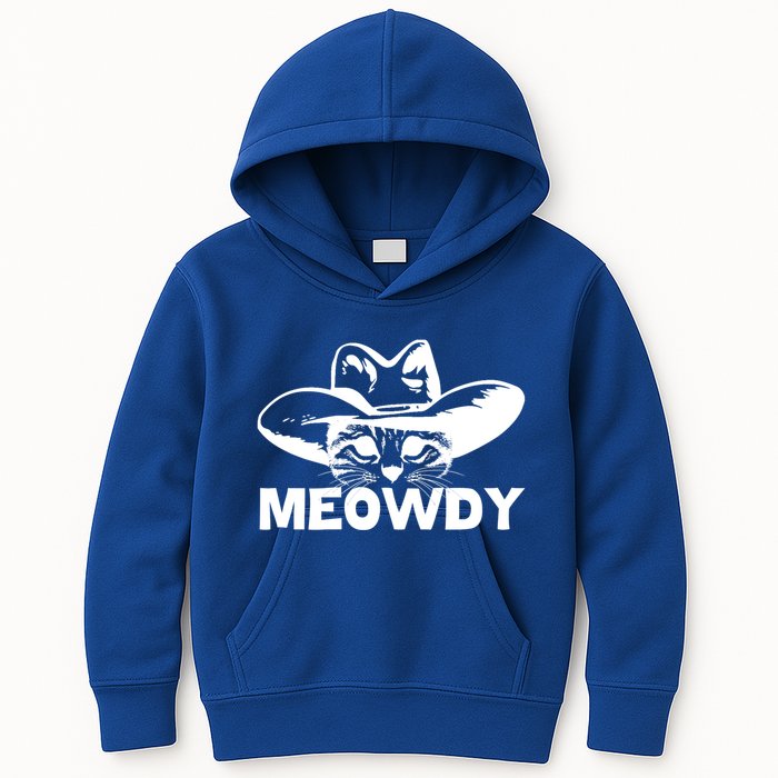 Meowdy Funny Mashup Between Meow And Howdy Cat Meme Cool Gift Kids Hoodie