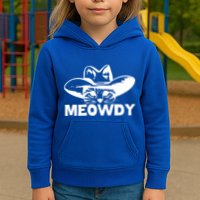 Meowdy Funny Mashup Between Meow And Howdy Cat Meme Cool Gift Kids Hoodie