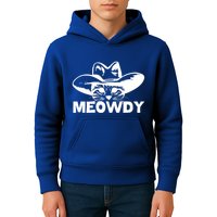 Meowdy Funny Mashup Between Meow And Howdy Cat Meme Cool Gift Kids Hoodie