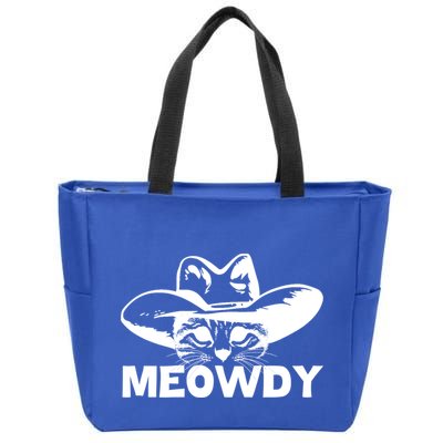 Meowdy Funny Mashup Between Meow And Howdy Cat Meme Cool Gift Zip Tote Bag
