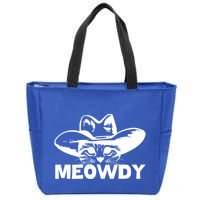 Meowdy Funny Mashup Between Meow And Howdy Cat Meme Cool Gift Zip Tote Bag