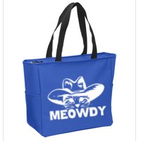 Meowdy Funny Mashup Between Meow And Howdy Cat Meme Cool Gift Zip Tote Bag