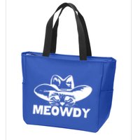 Meowdy Funny Mashup Between Meow And Howdy Cat Meme Cool Gift Zip Tote Bag
