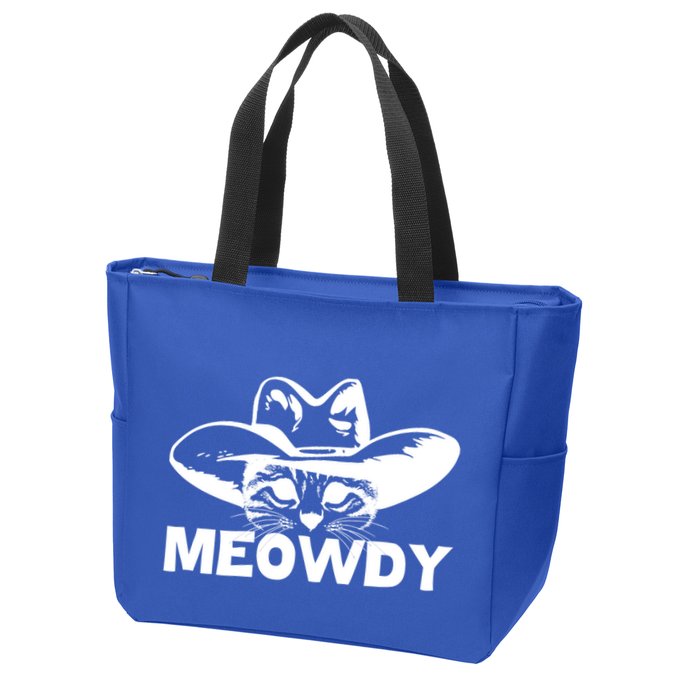 Meowdy Funny Mashup Between Meow And Howdy Cat Meme Cool Gift Zip Tote Bag
