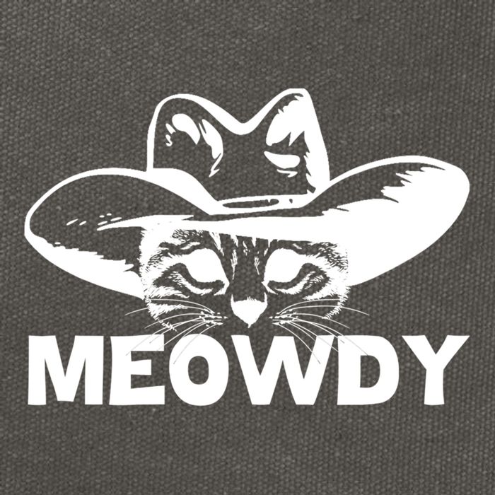 Meowdy Funny Mashup Between Meow And Howdy Cat Meme Cool Gift Cotton Canvas Backpack