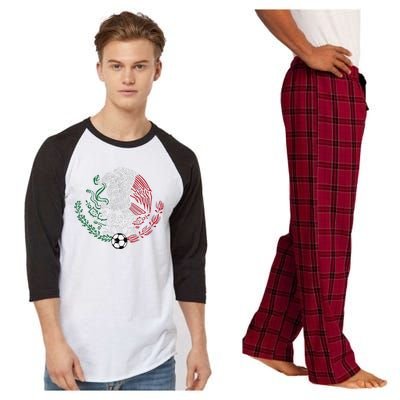 Mexico Flag Mexican Eagle Soccer Raglan Sleeve Pajama Set