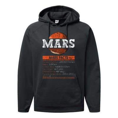 Mars Facts Mars Planet Space Lover Performance Fleece Hoodie