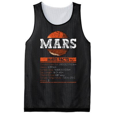 Mars Facts Mars Planet Space Lover Mesh Reversible Basketball Jersey Tank