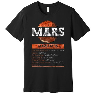 Mars Facts Mars Planet Space Lover Premium T-Shirt