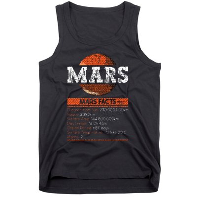 Mars Facts Mars Planet Space Lover Tank Top