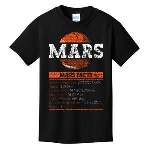 Mars Facts Mars Planet Space Lover Kids T-Shirt