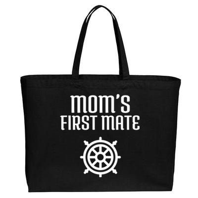 Mom's First Mate Boating Boat Sailor Boat Sailing Captain Gift Cotton Canvas Jumbo Tote