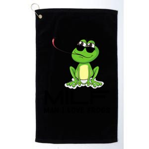 MILF Funny Man I Love Frogs Lover Platinum Collection Golf Towel