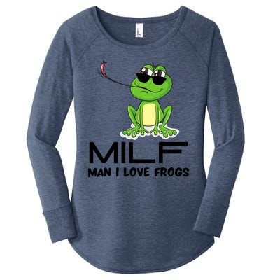 MILF Funny Man I Love Frogs Lover Women's Perfect Tri Tunic Long Sleeve Shirt