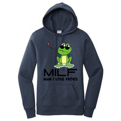 MILF Funny Man I Love Frogs Lover Women's Pullover Hoodie