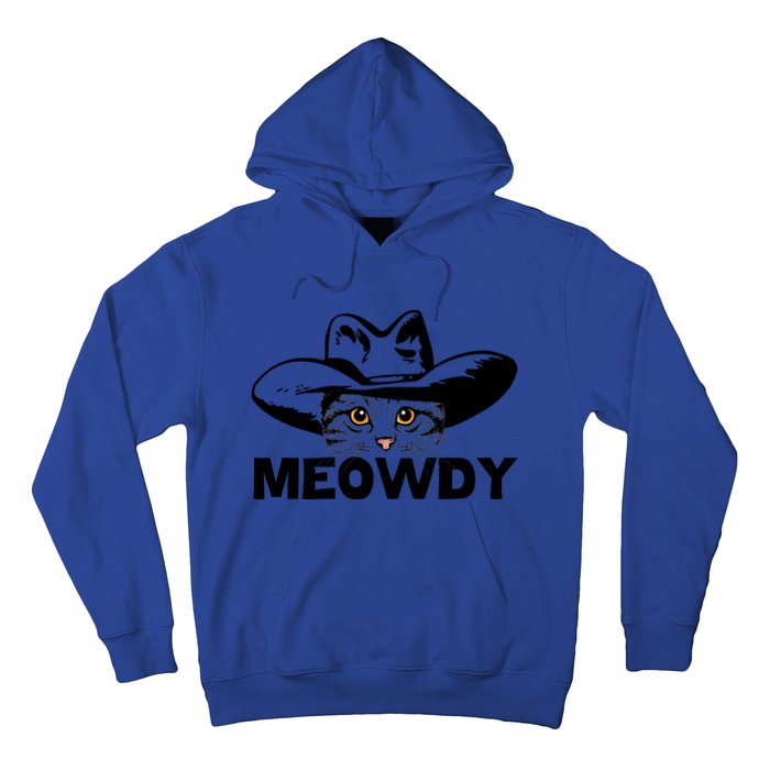 Meowdy Funny Mashup Between Meow And Howdy Cat Meme Gift Hoodie