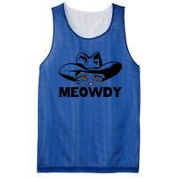 Meowdy Funny Mashup Between Meow And Howdy Cat Meme Gift Mesh Reversible Basketball Jersey Tank