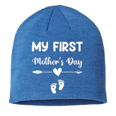 My First Mothers Day New Mom To Be Pregnancy Mothers Day Funny Gift Sustainable Beanie