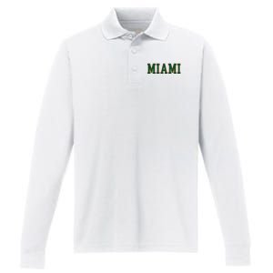 Miami Florida Performance Long Sleeve Polo