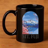 Mt. Fuji 11oz C Handle Ceramic Mug