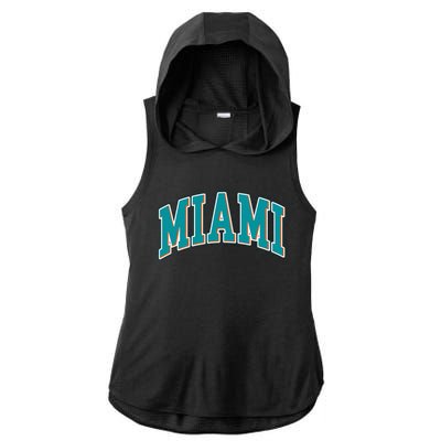 Miami Florida Ladies PosiCharge Tri-Blend Wicking Draft Hoodie Tank