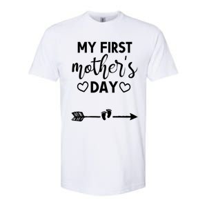 My First Mothers Day Pregnancy Mom To Be Announcet Funny Cool Gift Softstyle® CVC T-Shirt