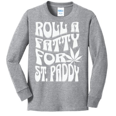 Men Funny Marijuana St. Patrick's Day Roll Fatty For St. Paddy's Kids Long Sleeve Shirt