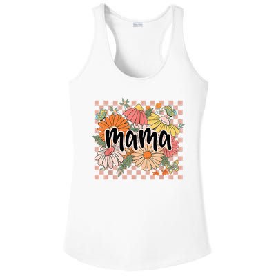 Mama Floral Mother'S Day Wildflower Girl Checkered Ladies PosiCharge Competitor Racerback Tank