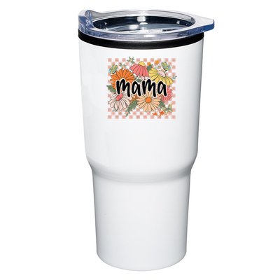 Mama Floral Mother'S Day Wildflower Girl Checkered Tumbler