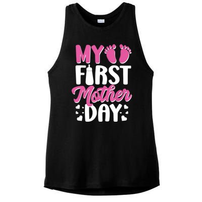 My First Mothers Day Ladies PosiCharge Tri-Blend Wicking Tank