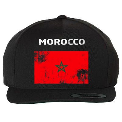 Morocco Flag Wool Snapback Cap