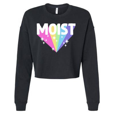 Moist Funny Meme Offensive Weird Cool Hilarious Humorous Cropped Pullover Crew