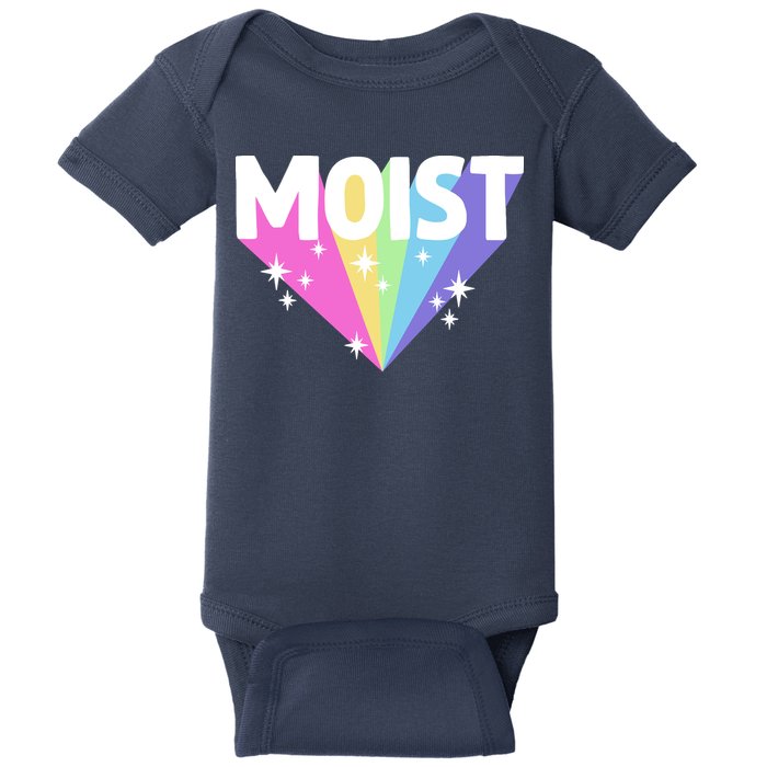 Moist Funny Meme Offensive Weird Cool Hilarious Humorous Baby Bodysuit