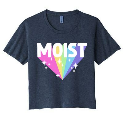 Moist Funny Meme Offensive Weird Cool Hilarious Humorous Crop Top