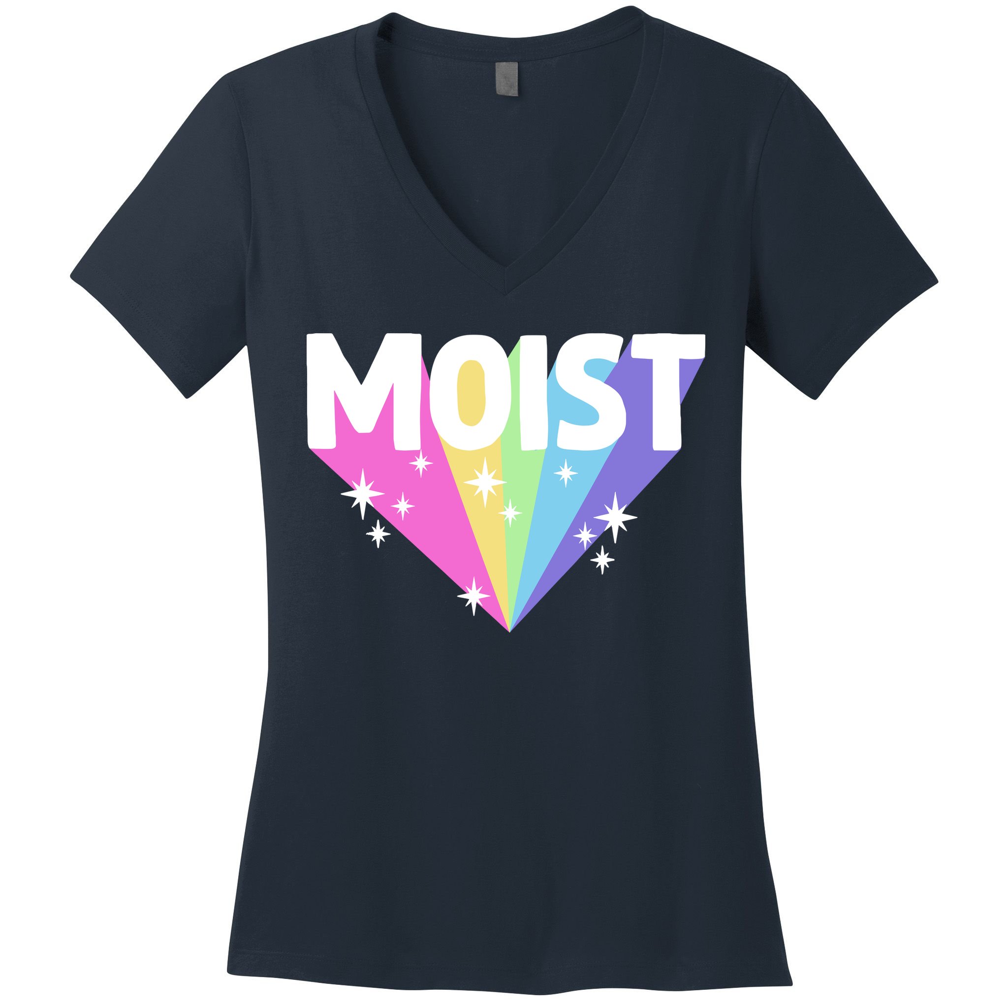Moist Funny Meme Offensive Weird Cool Hilarious Humorous Women's V-Neck T-Shirt