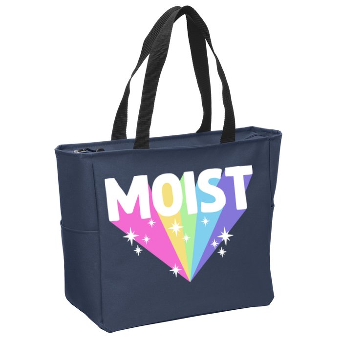 Moist Funny Meme Offensive Weird Cool Hilarious Humorous Zip Tote Bag